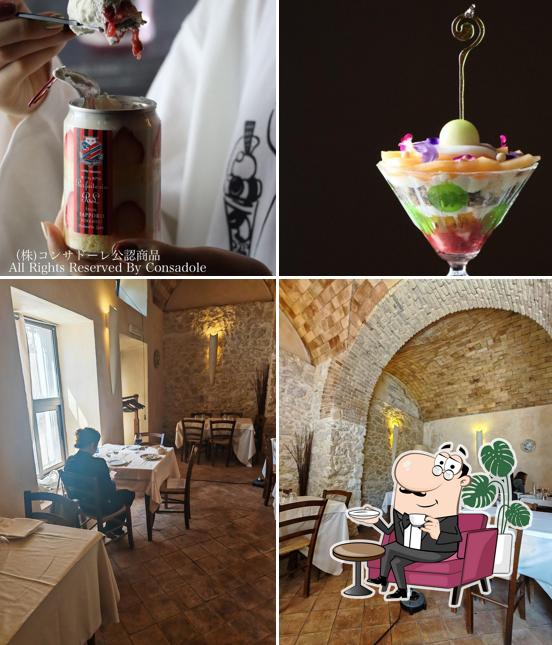 La intérieur et boire du restaurant