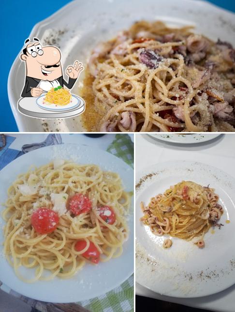 Spaghetti alla carbonara al Pesce Fritto e Baccalà