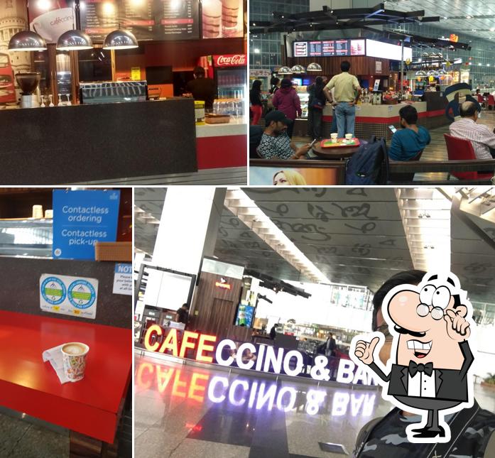 Take a seat at one of the tables at Cafe Ccino & Bar