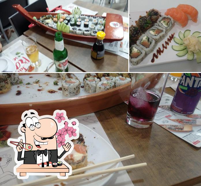 Peça diferentes opções de sushi