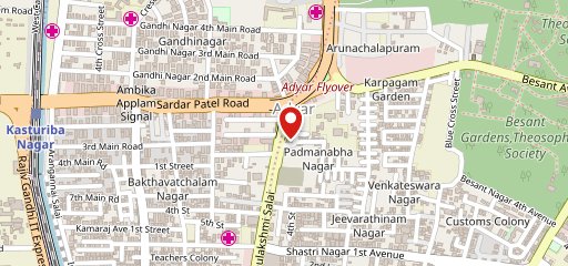 Crescent Restaurant, Adyar on map