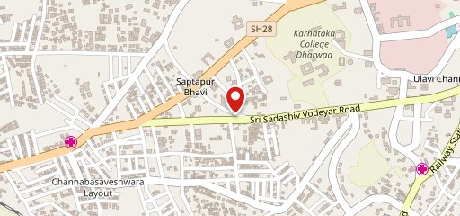 Hotel New Dolphin Family Restaurant Sapthapur Dharwad on map