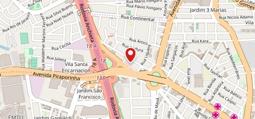 Pizzaria Antártico no mapa