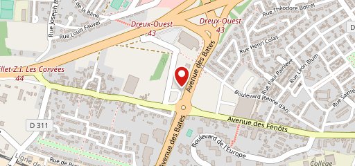 V and B Dreux sur la carte